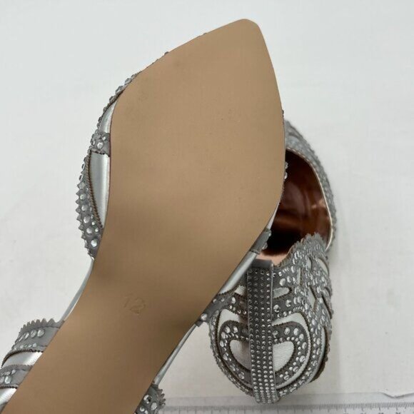 XYD Women's Pumps, Elegant Pointed Toe, D'Orsay Kitten Low Heels, Rhinestone Stu - Picture 5 of 8